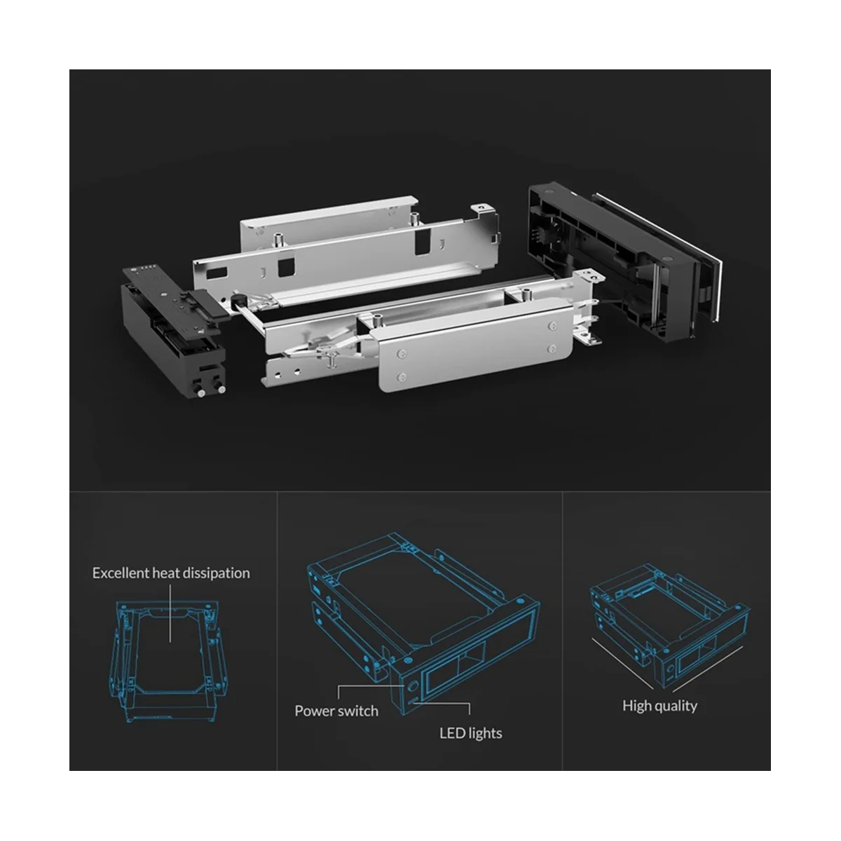 

1106SS 3.5Inch Trayless Hot Swap Mobile Rack CD-ROM 3.5 Inch Internal SATA Hard Drive SSD Adapter