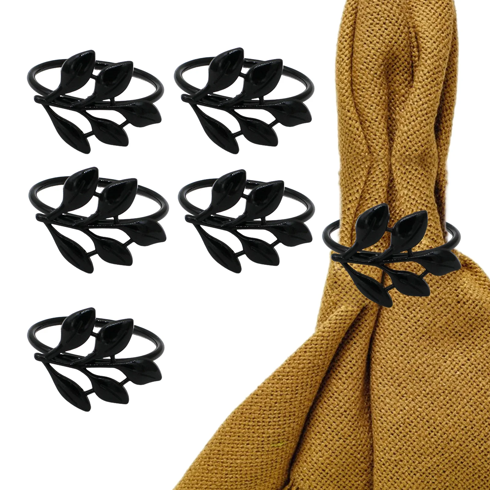 

Leaf Napkin Rings Set of 6 Leaf Napkin Ring Holders Vintage Leaves Napkin Rings Table Setting Perfect for Fall Easter Thanksgivi