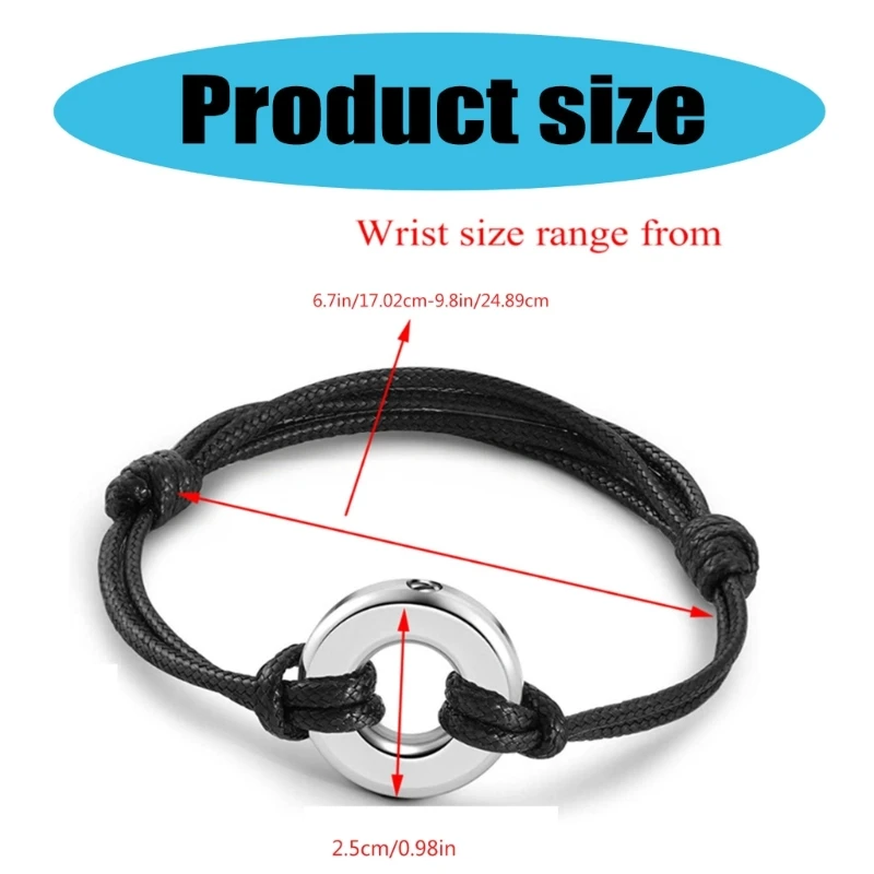 Мемориальный браслет-держатель кремационного праха из нержавеющей стали и