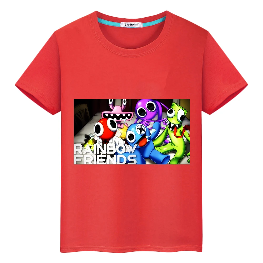 

Children Friend kids Cartoon T-shirt Print Short Tops Cotton Anime O-Neck Tees girl boy clothes y2k one piece Children clothing