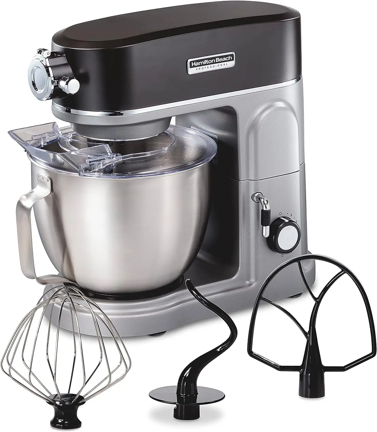 

All-Metal Stand Mixer with Specialty Attachment Hub, 5 Quart Bowl, 12 Speeds, Includes Flat Beater, Dough Hook, Whisk (63240) Bl