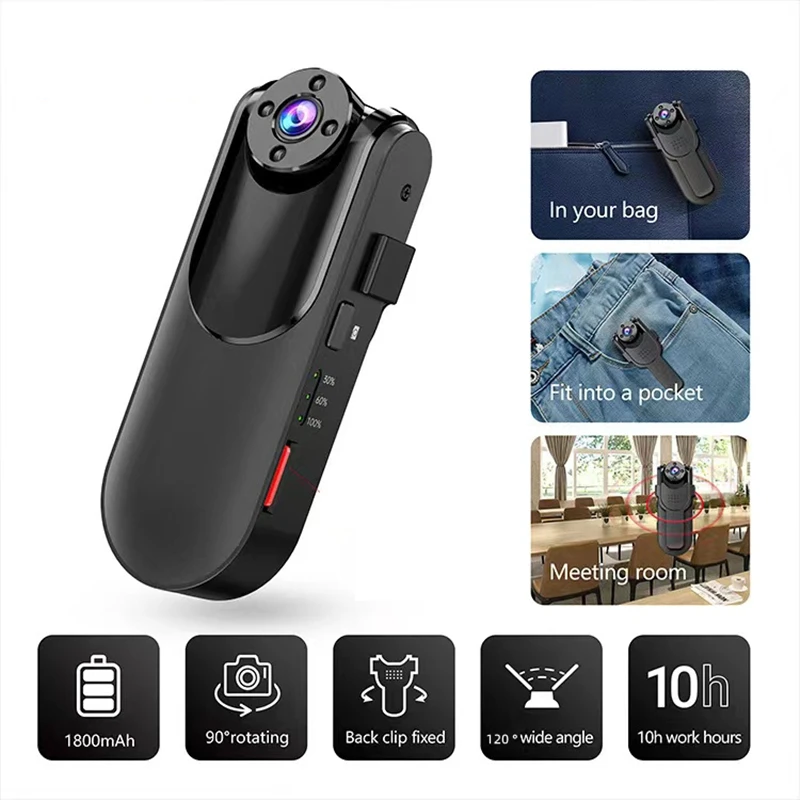 

WiFi 1080P Mini Camera HD Wireless Sports Video Recorder Portable DVR Infrared Night Vision Surrounding Law Enforcement Monitor