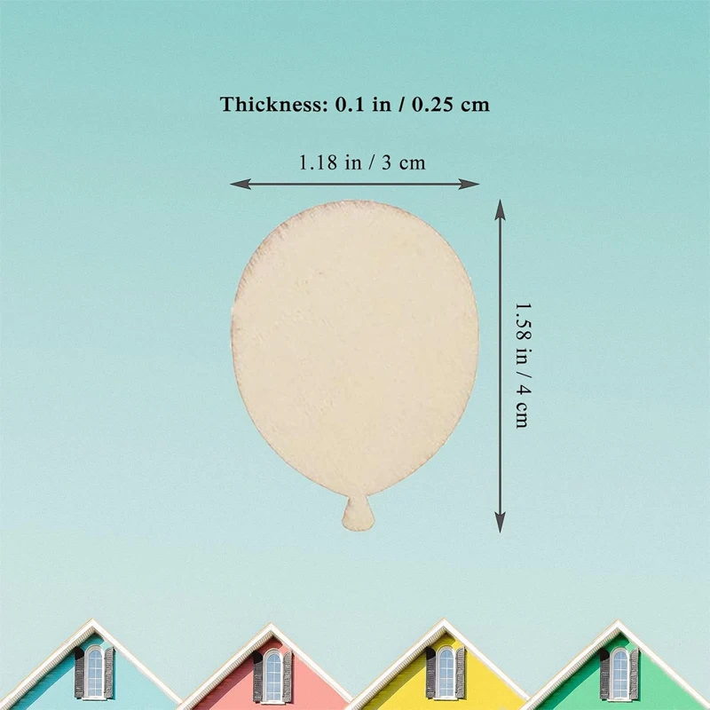 100 шт./лот мини-воздушный шар из дерева DIY ремесла вырезы деревянный воздушный в