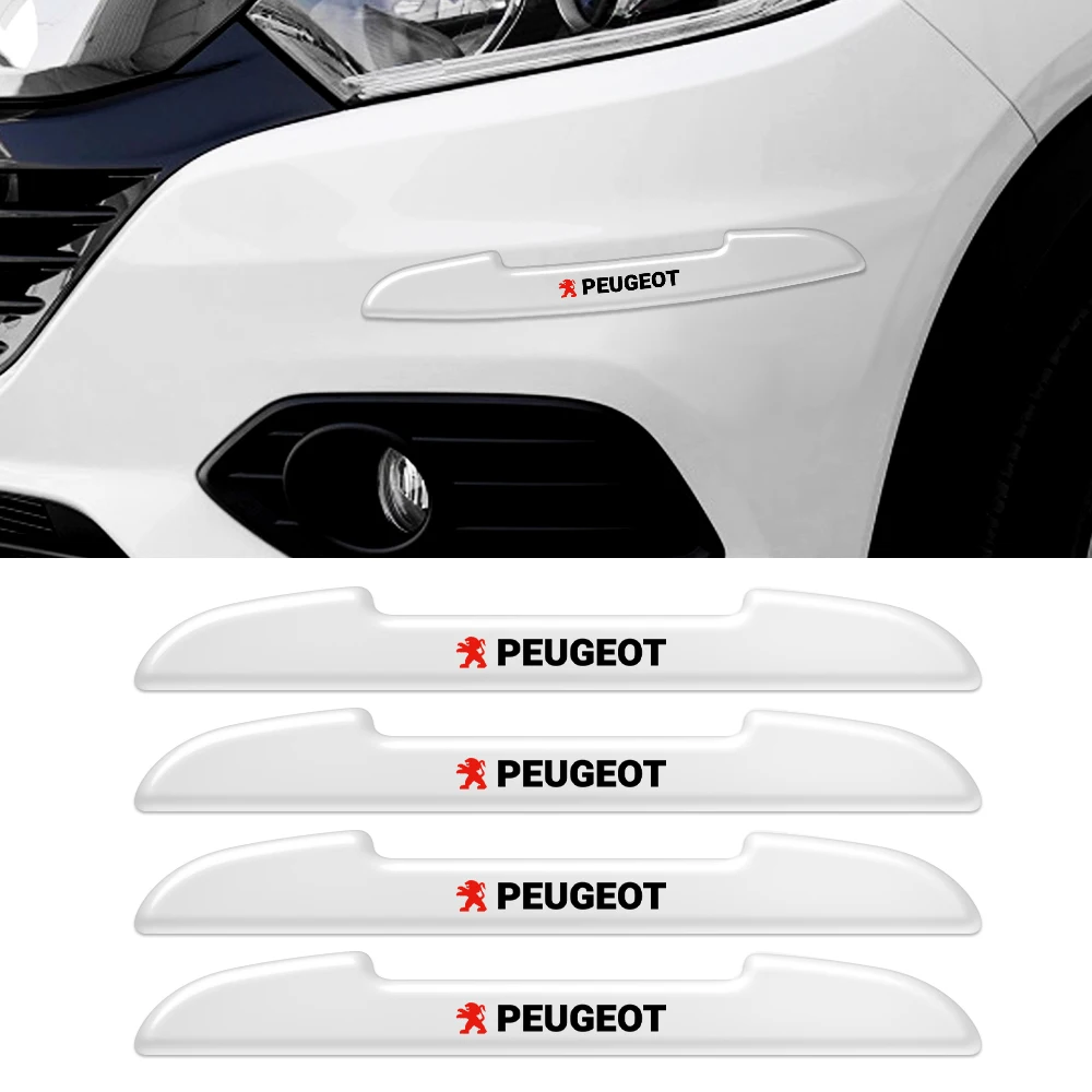 

4pcs Car Door Edge Guard Anti-Collision Strips Rubber Transparent Stickers For Peugeot 207 208 306 307 308 508 106 107 108 20