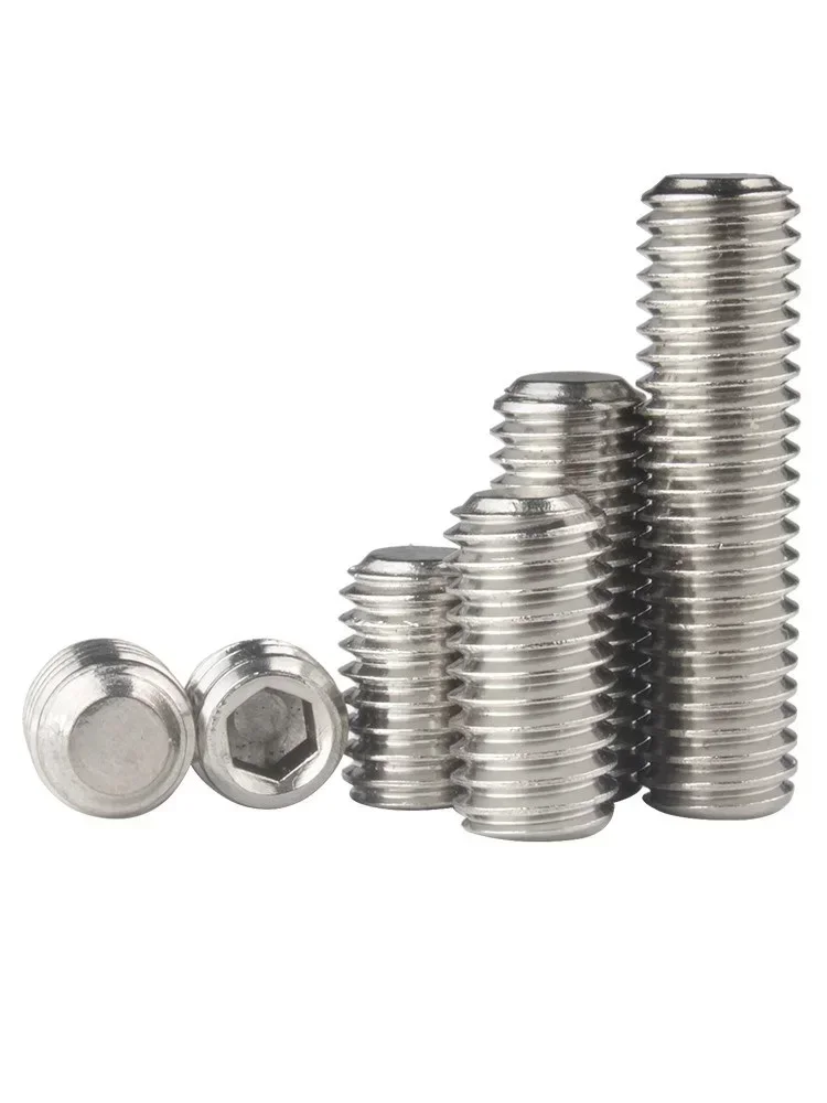 DIN913 304 Stainless Steel Allen Head Hex Hexagon Socket Flat Point End Grub Bolt Set Screw M1.6 M2 M2.5 M3 M4 M5 M6 M8 ~ M16