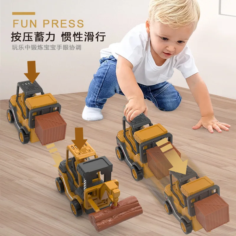 

Fun Toy Vehicle Plastic Car Toy Lightweight Creative Press Crane Engineering Vehicle Toy for Kids Home Desktop Decoration
