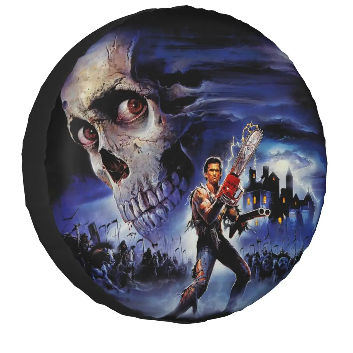 

Evil Dead Spare Tire Cover Case Bag Pouch Weatherproof Supernatural Horror Film Army of Darkness Wheel Covers for Jeep Hummer