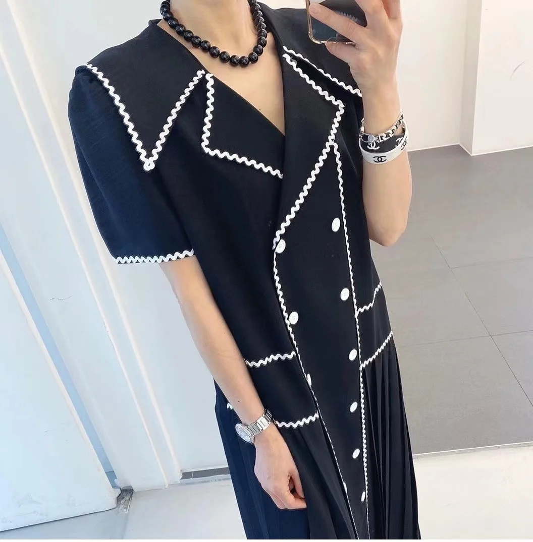 

French Vintage Elegant Double breasted Dress