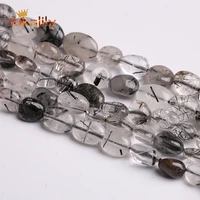 natual black rutilated quartz crystal irregular stone beads for jewelry making loose beads diy handmade bracelet accessories 15