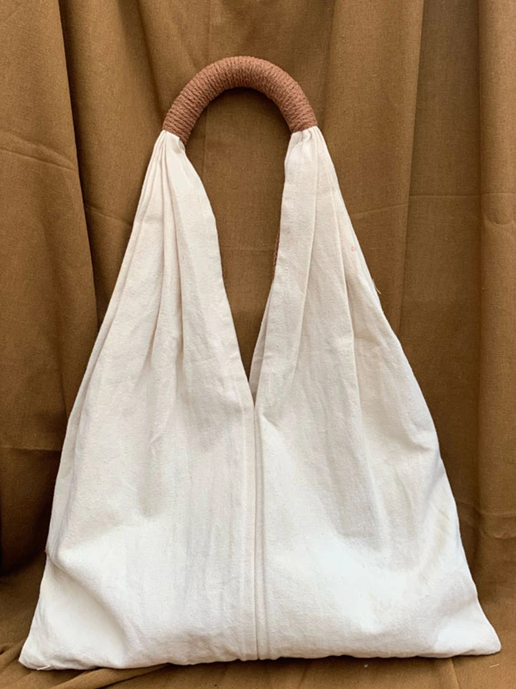 

Летняя пляжная сумка, новинка 2023, Холщовая Сумка для ленивых для женщин, роскошная дизайнерская брендовая вместительная сумка, дорожная Повседневная Сумка-тоут с оборками