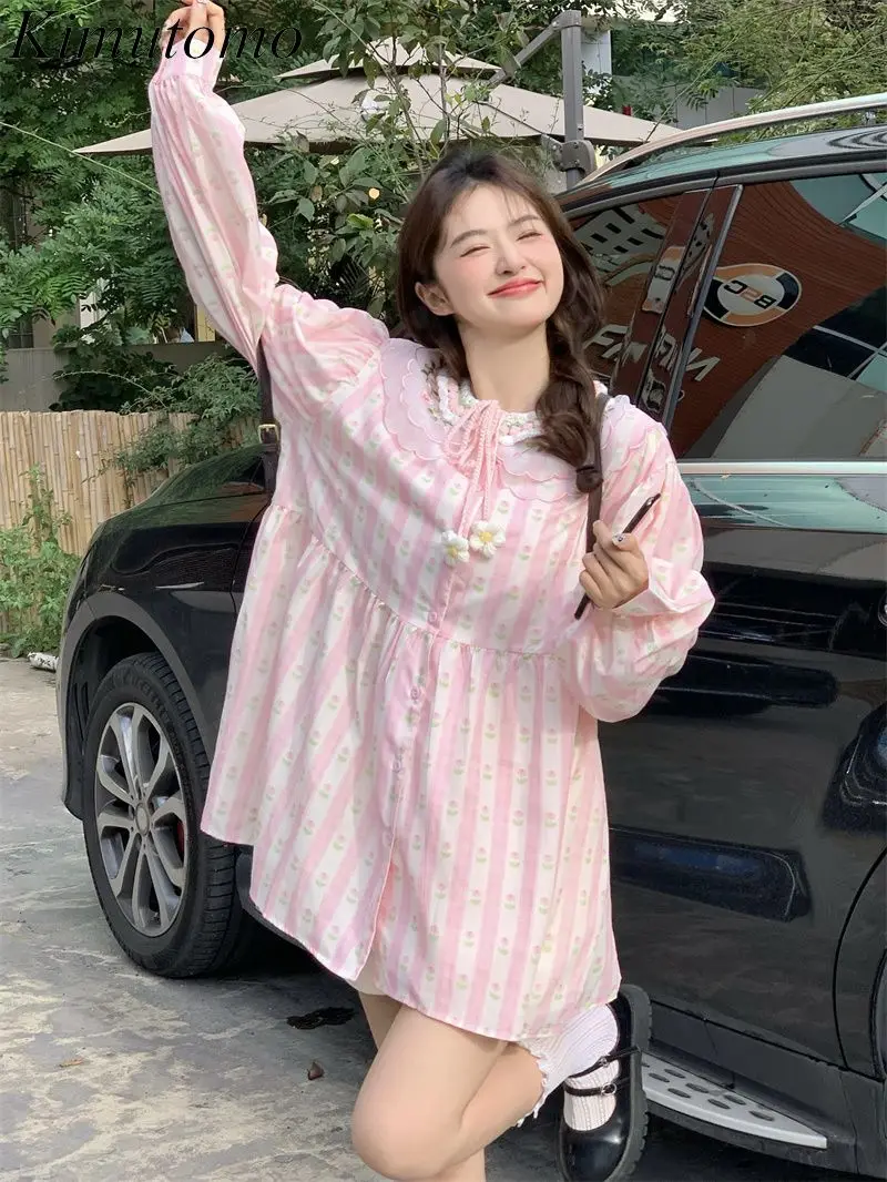Kimutomo розовое платье с вышивкой для тяжелой промышленности женщин сетчатый