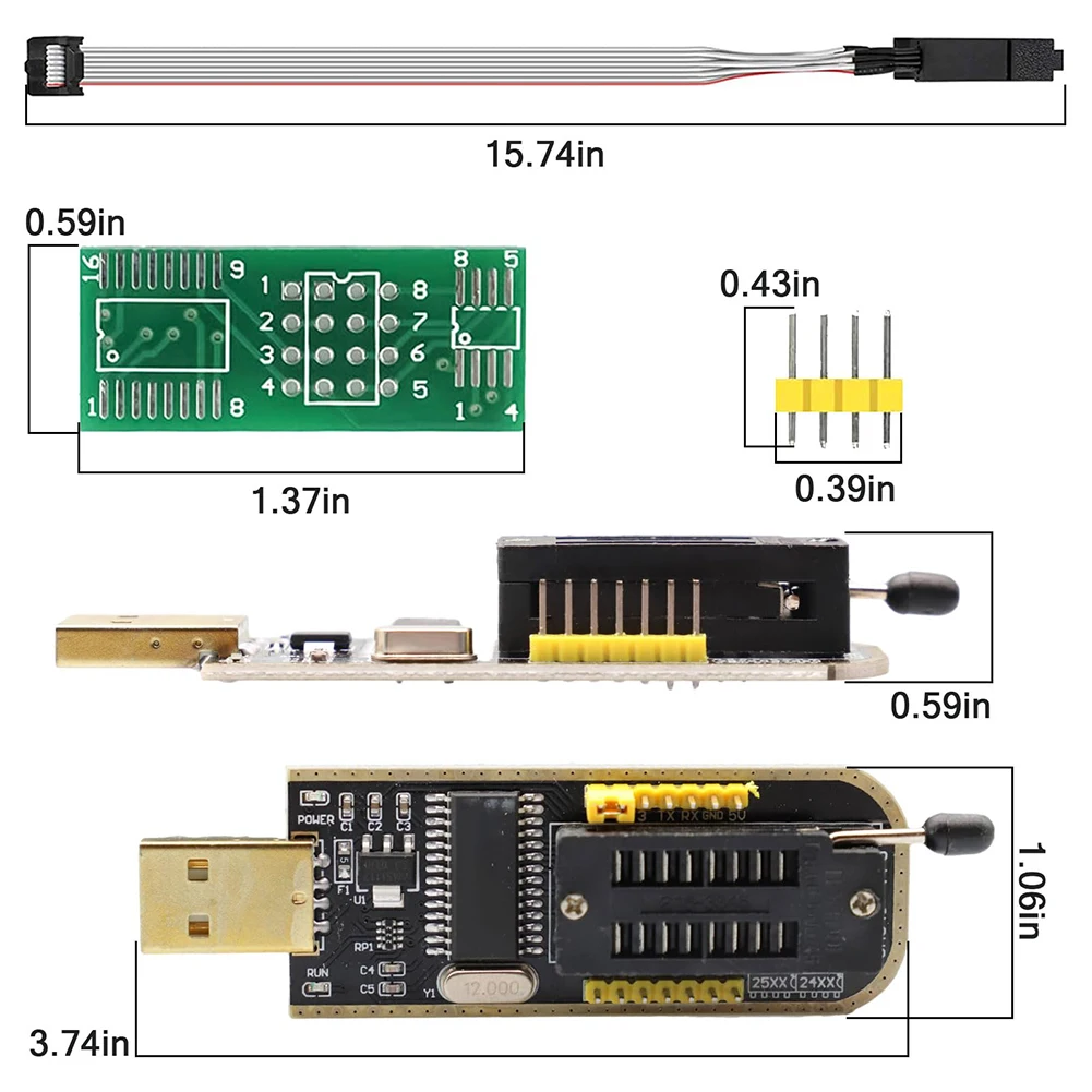 Тестовый зажим SOP8 SOP16 для SOIC8 EEPROM 93CXX/25CXX/24CXX + CH341A 24 25 серии Flash BIOS Модуль