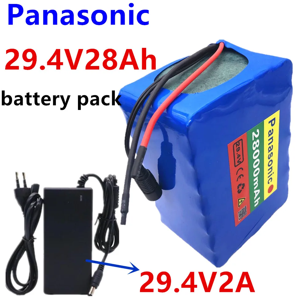

Литий-ионный аккумулятор Panasonic 7S5P 24 в 28 Ач 100% Вт 250 В 29,4 мАч для электрического велосипеда инвалидной коляски + зарядное устройство 28000 в 29,4