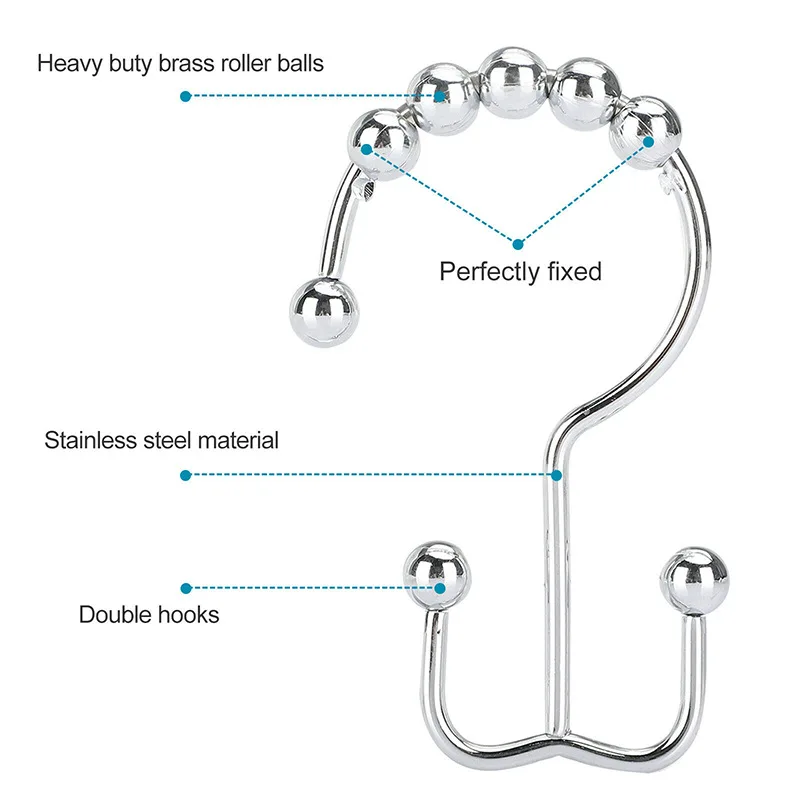 12 шт. занавески для душа из нержавеющей стали |