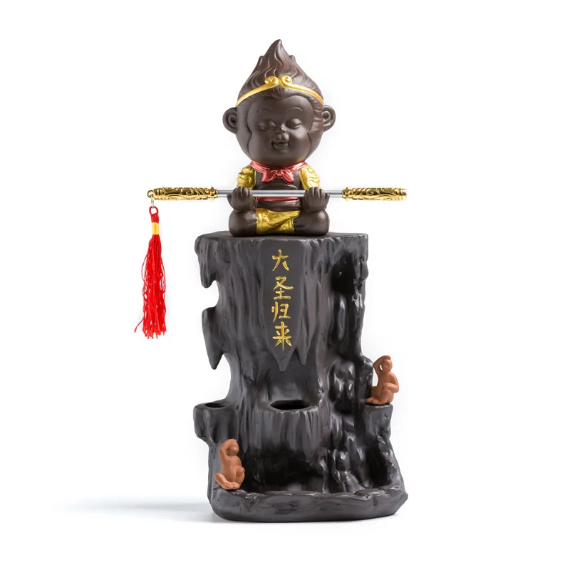 

Maple Night Show Qi Tian Da Sheng Backflow Incense Burner Wukong Domestic Sandalwood Stove Burner Tea Ceremony Office Ornaments