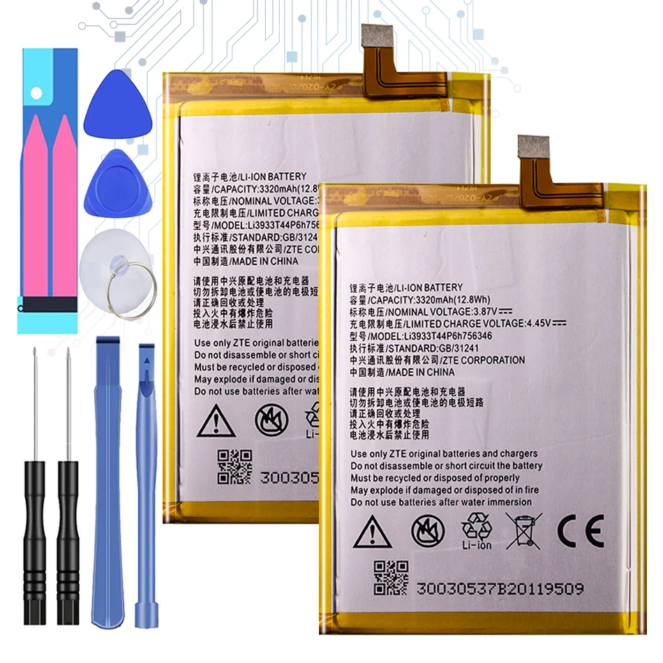 

3320mAh LI3931T44P8h756346 Battery For ZTE Axon 7 Axon7 5.5 Inch A2017 Smart Phone Batteries + Free Tools