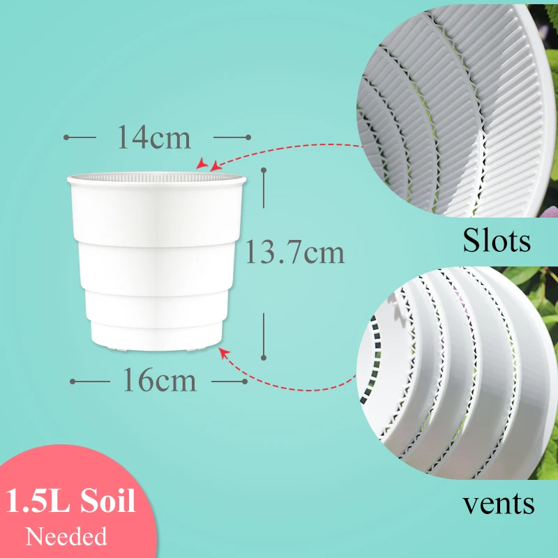 

Сетчатый горшок 14 см, 17 см, 21 см, 25 см, пластиковый цветочный горшок с контролем корней, садовый горшок, отличный дренаж, подходит для розовой лилии, зеленого растения