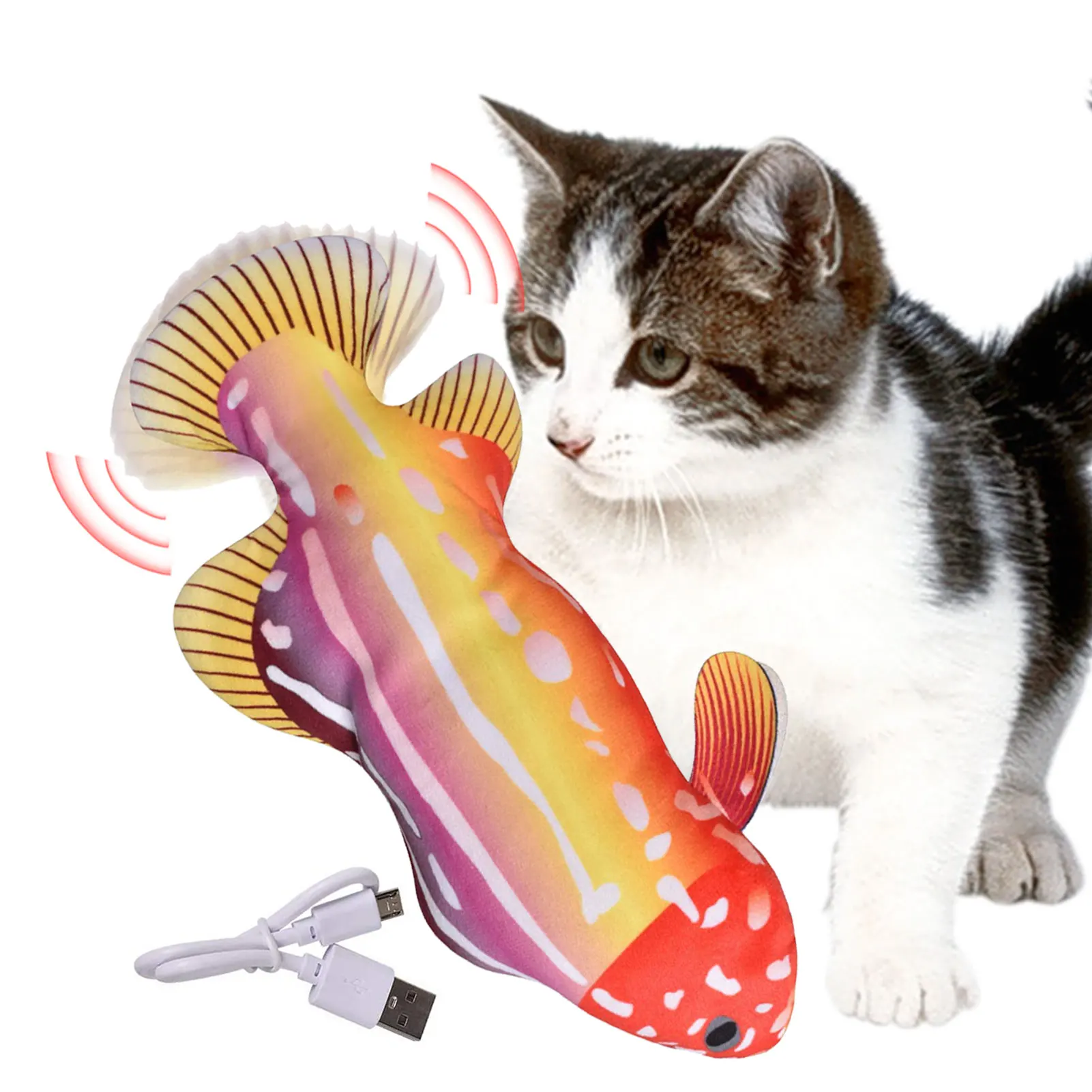 Floppy Fish Cat Toy Moving Fish Toy For Cats Interactive Flopping Cat Kicker Fish Toy Dancing Wiggle Fish Catnip Toys