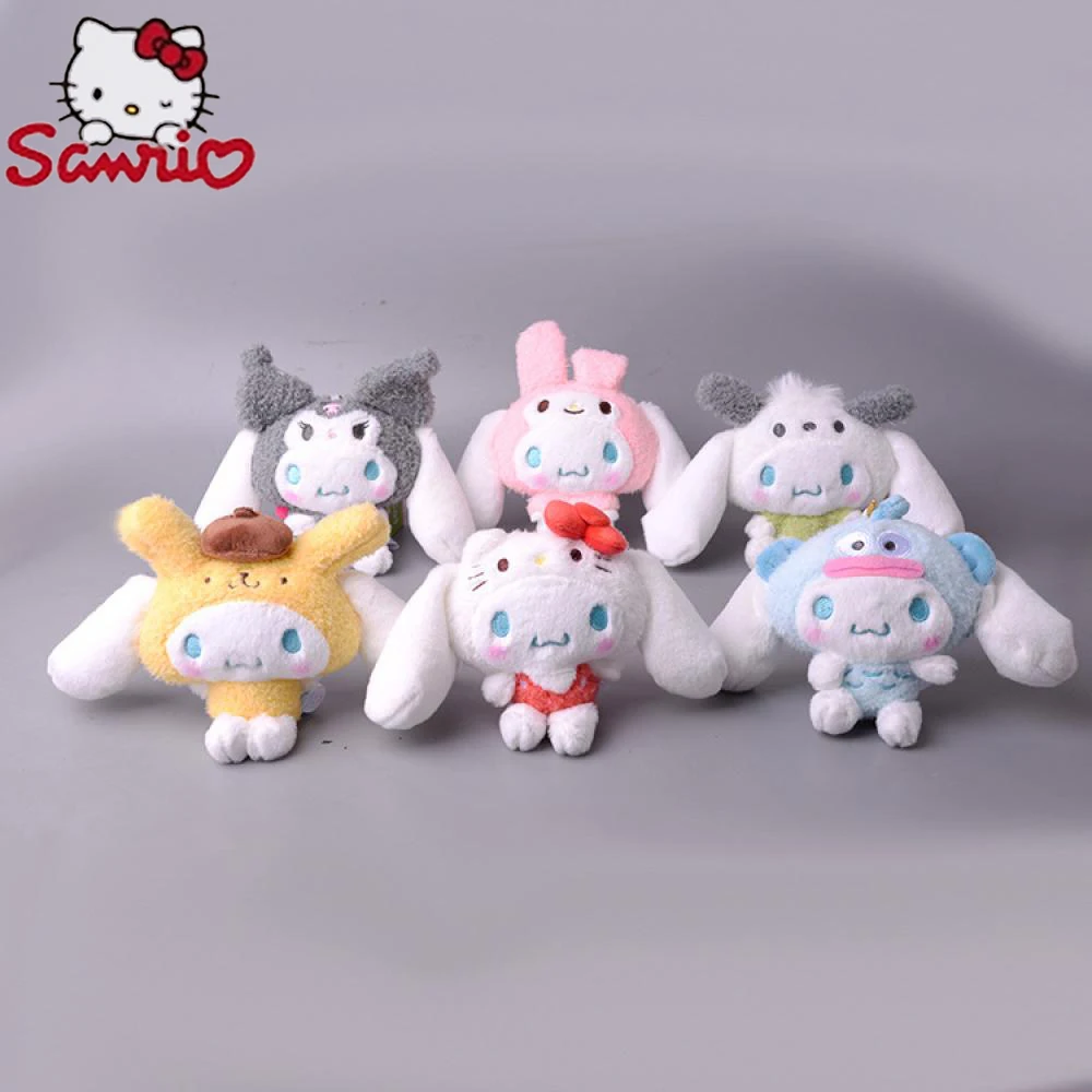 

Hello Kitty Keychain Sanrio 15Cm Kuromi Cinnamoroll My Melody Plush Doll Toy Kawaii Anime Toys Gifts Girl Plushies for Children