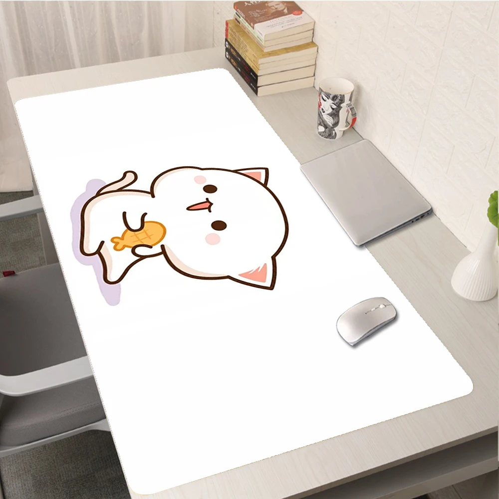 

Kawaii Mouse Pad Computer Gamer Keyboard Laptop Mat Peach Mochi Cat Desk Mousepad for PC Mousepad Gaming Desk Cartoon