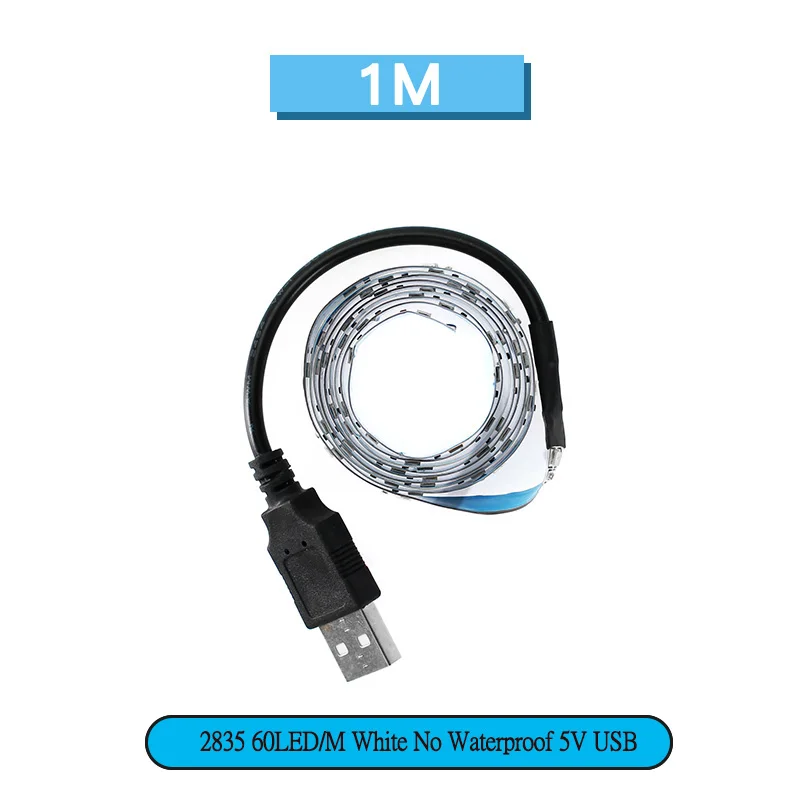 

СВЕТОДИОДНАЯ лента SMD 2835, 5 в постоянного тока, белая, без водонепроницаемой подсветки телевизора, 1 м, 60 светодиодов/м