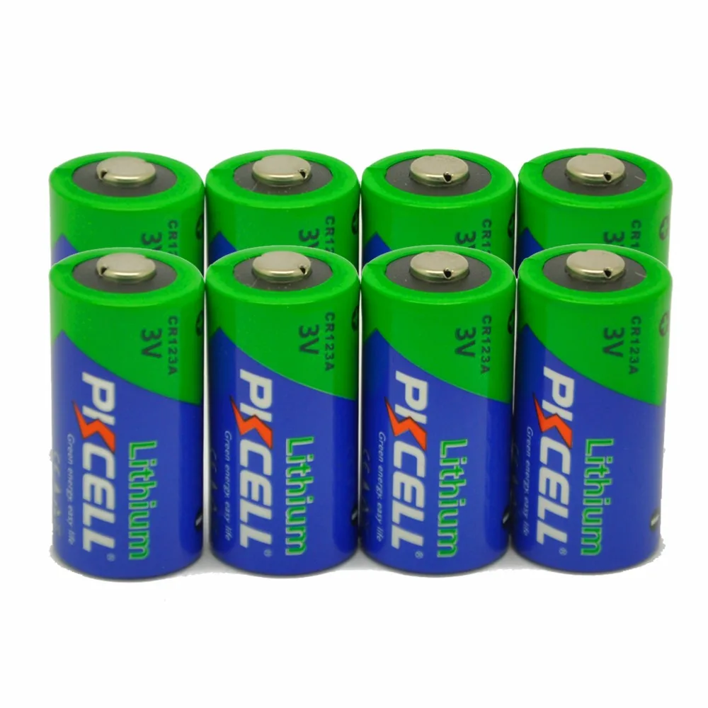 

8 X PKCELL 2/3A CR123A 3V Lithium Battery CR123 CR 123 CR17335 123A CR17345(CR17335) 16340 Primary Batteries for Carmeras