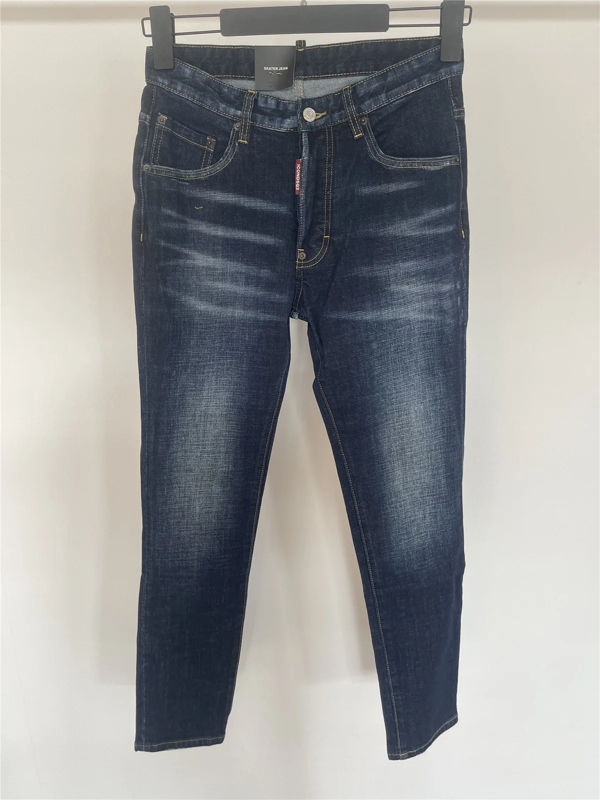 Осень 2024 новые модные мужские потертые шлифовальные дырки нашивка декоративная