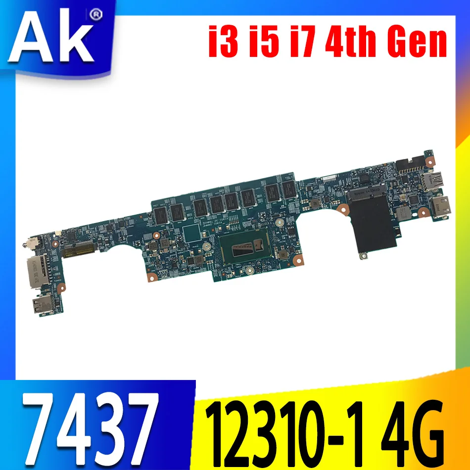 

FOR DELL INSPIRON 7437 laptop motherboard DOH40 12310-1 PKNM5 w/ I3 I5 I7 4th Gen CPU 4GB or 8GB ROM mainboard CN-0W5PG0 0NT27R