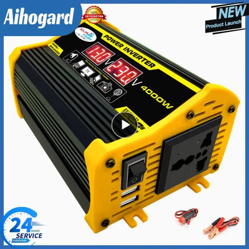

1~4PCS To AC110V/220V Portable Power Inverter 4000W LED Car PowerBank Voltage Transformer Converter Universal USB Socket