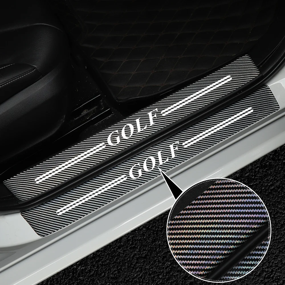 

4pcs 5D Carbon Fiber Door Sill Protector Leather Vinyl Stickers For Golf 7 6 4 5 MK2 MK3 MK4 MK5 MK6 MK7 MK8 Car Accessories