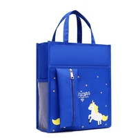 fashion primary school student book bag a4 canvas waterproof tutoring bag double side bag cartoon large capacity tote bag