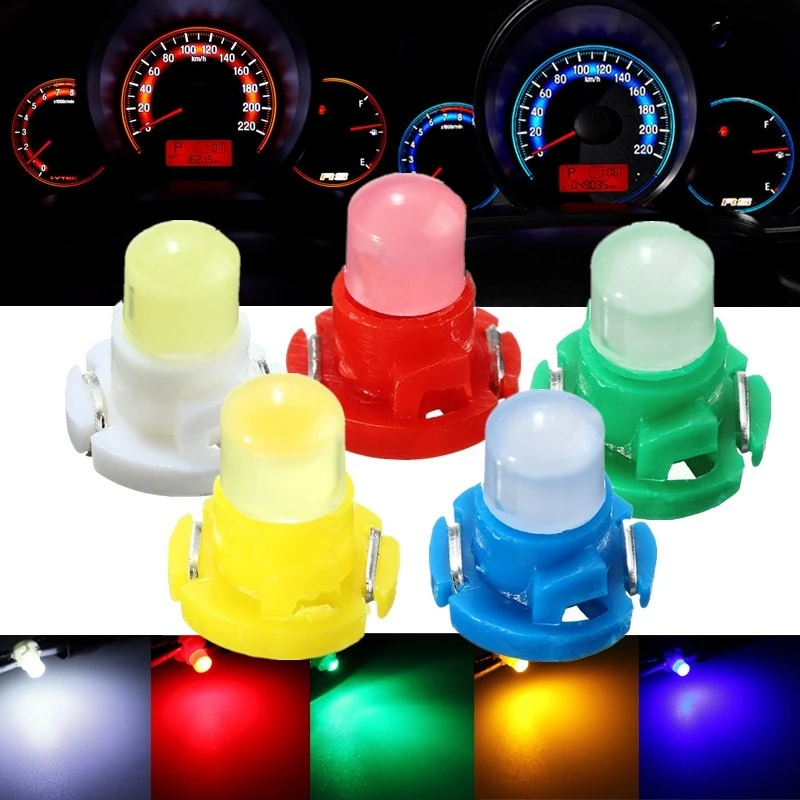 10pcs T4 LED Neo Wedge Dashboard Instrument Cluster Lights Car Panel Gauge Dash Bulbs White/Blue/Red/Green/Yellow DC 12V