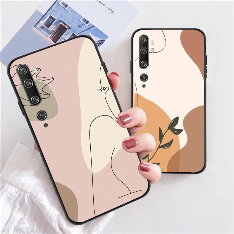 

Abstract Art Line Flower Girl Soft TPU Phone Case For Xiaomi CC9 CC9e 10S 10 Pro Lite 11 11 Lite Pro Ultra Coque Black Cover