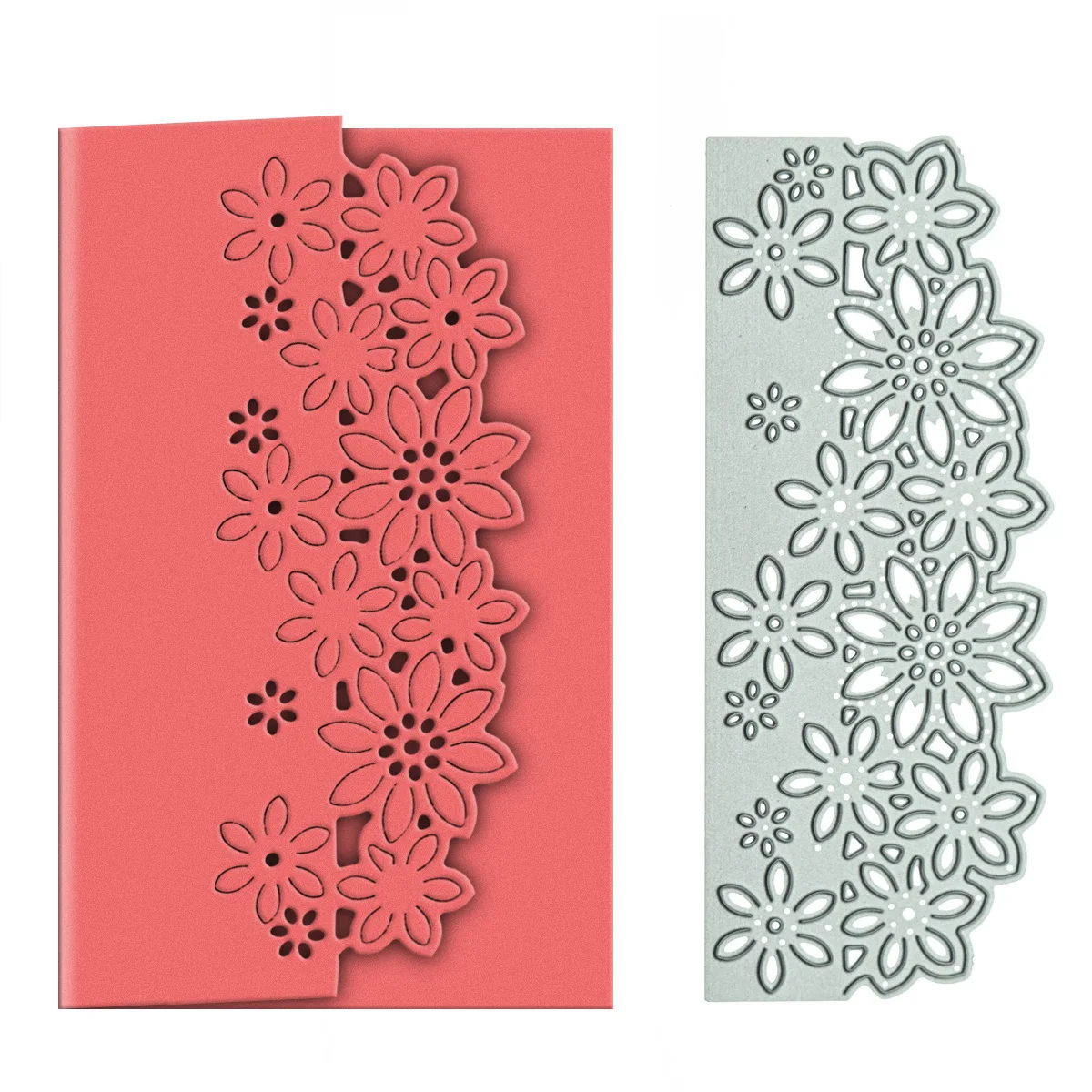 

Floral Daisy Pattern Metal Cutting Dies For Scrapbooking DIY Invitation Card Edge Cover Paper Cutter Punch Stencil