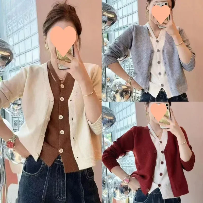 Женский трикотажный свитер с длинным рукавом осенняя коллекция