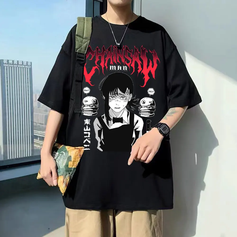 

Anime Chainsaw Man Higashiyama Kobeni Graphic T-shirts Tops Men's Fashion Loose Tshirt Streetwear Men Women Casual Manga T Shirt