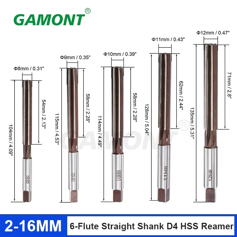 

GAMONT Ручная развертка HSS 2-16 мм 6 канавок