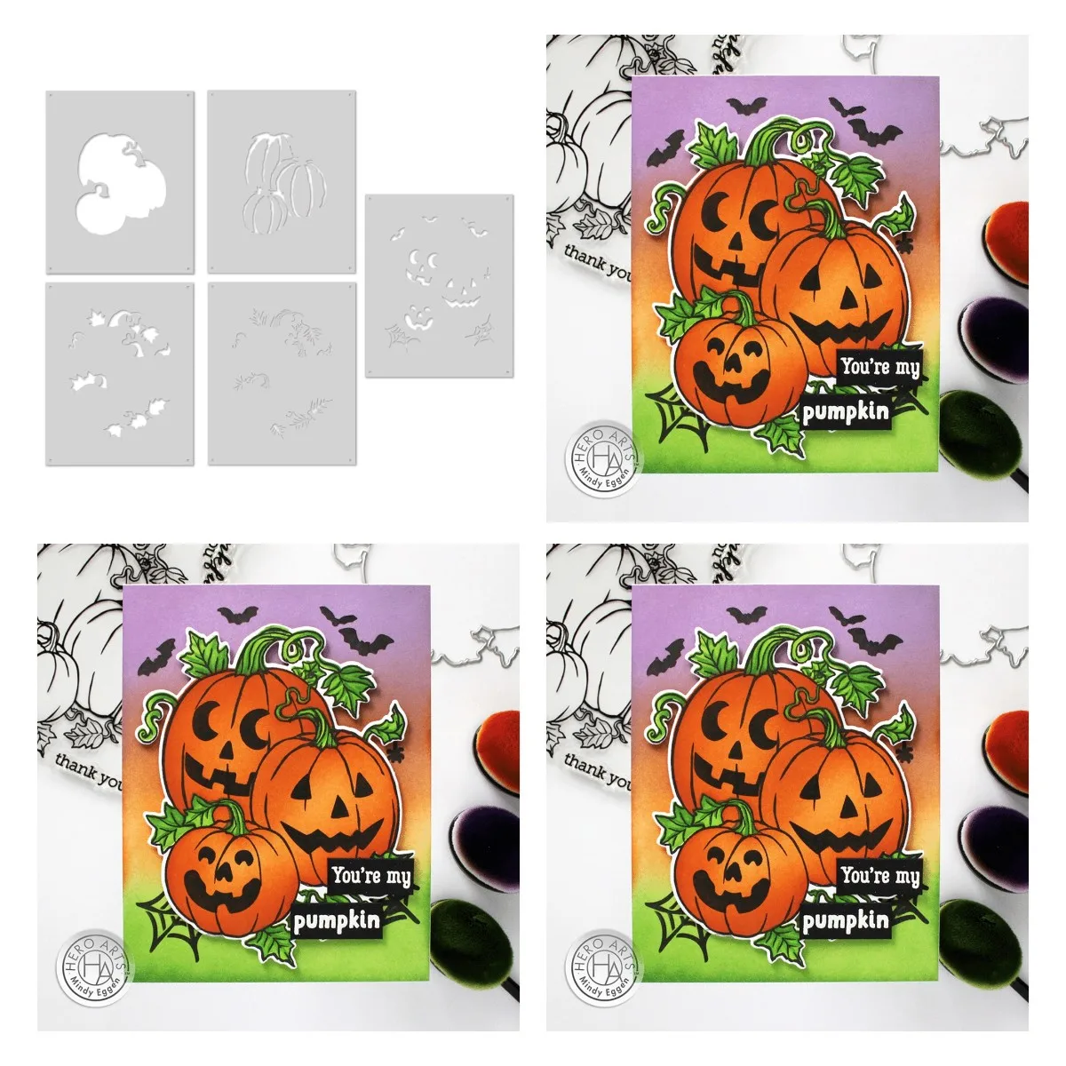 

Хэллоуин тыква летучая мышь 2022 Новое поступление трафарет искусственное украшение тиснение шаблон Сделай Сам поздравительная открытка ру...