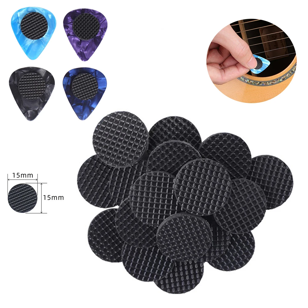

20Pcs Rubber Guitar Picks Grips Round Gasket Grip Sticker For Guitar Pick Plectrum Mediator Without Picks Guitar Accessories