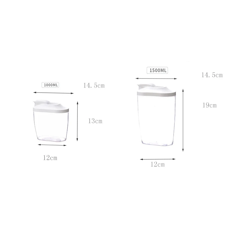 

1Pc 1500/1000 Ml Coarse Cereals Storage Box Kitchen Food Flour Grain Rice Container Plastic Cereal Dispenser Jar