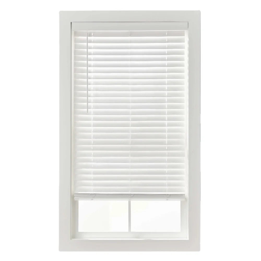 

2-inch Cordless Faux Wood Horizontal Window Blinds, White, 35X48 Easy To Maintain - Just Wipe with A Soft Cloth