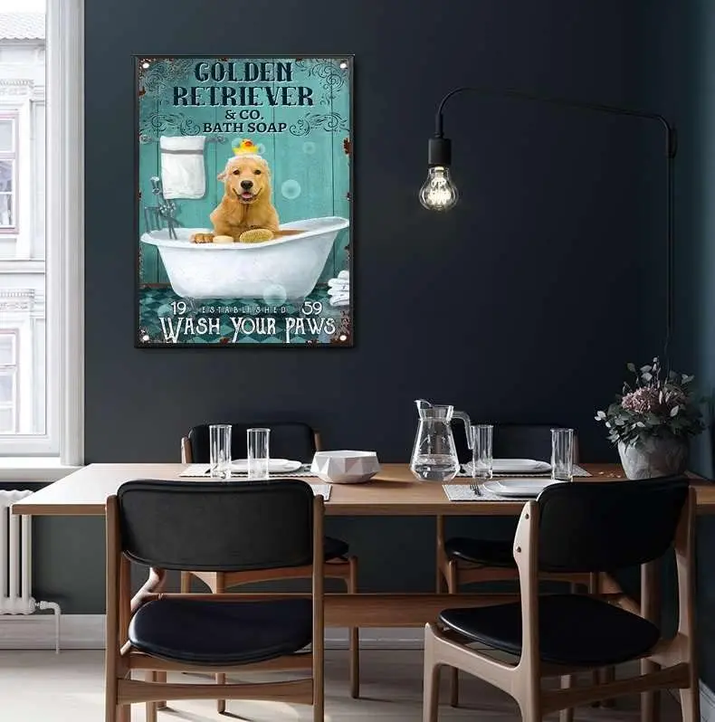 Tn Sgn ustrln Sheph Co Bth Sop Vntge Забавная собака Wsh Your Pw Забавный декор для туалета Bthroom Wll rt