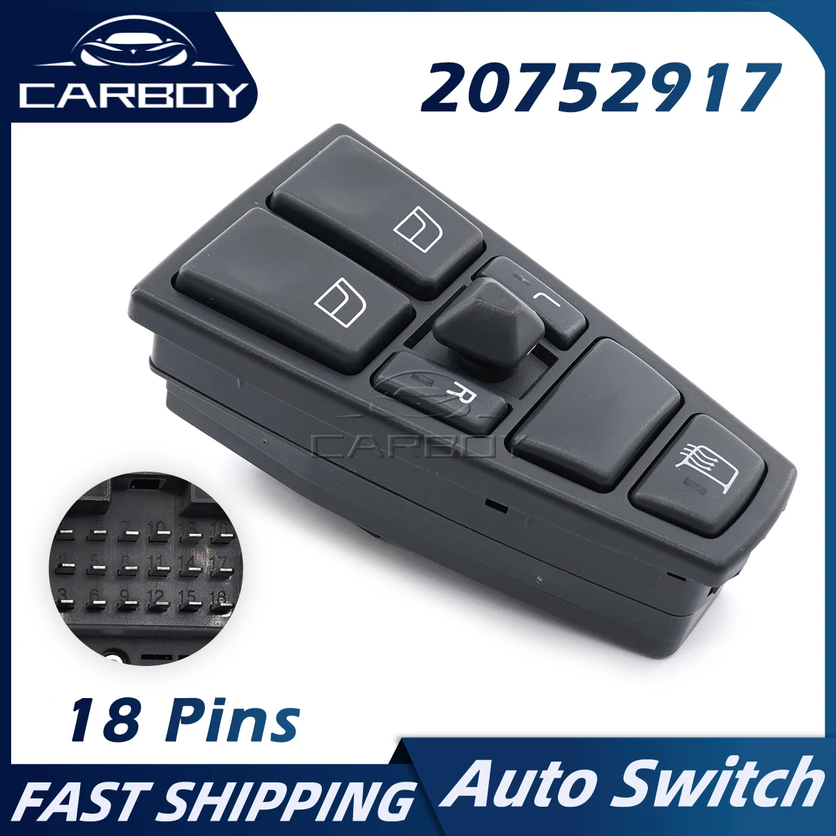 

20752917 21628532 Car Electric Power Window Switch Rearview Mirror Control Mirror Heating Button For Volvo Truck FM12 FH12