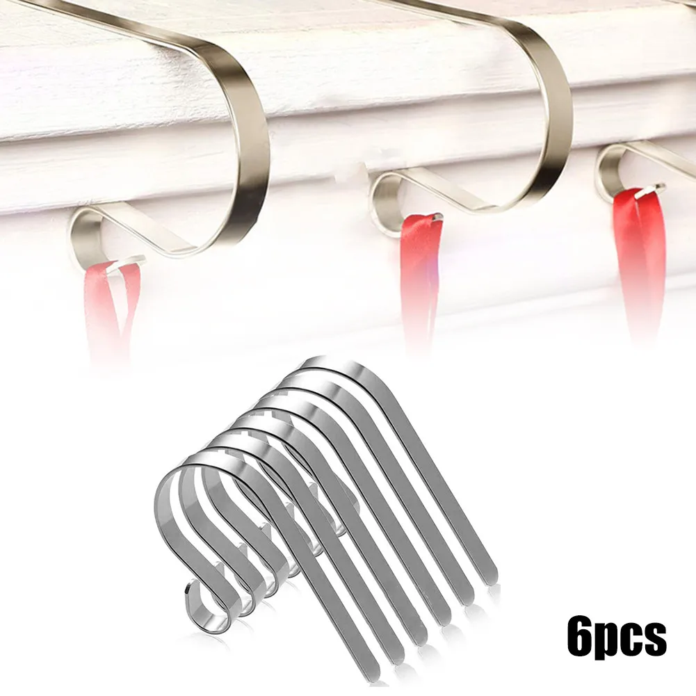 

Tools Christmas Hooks Zinc Alloy 6Pcs Accessory Decoration Hanger Holder Metal Stocking Supply Useful Brand New
