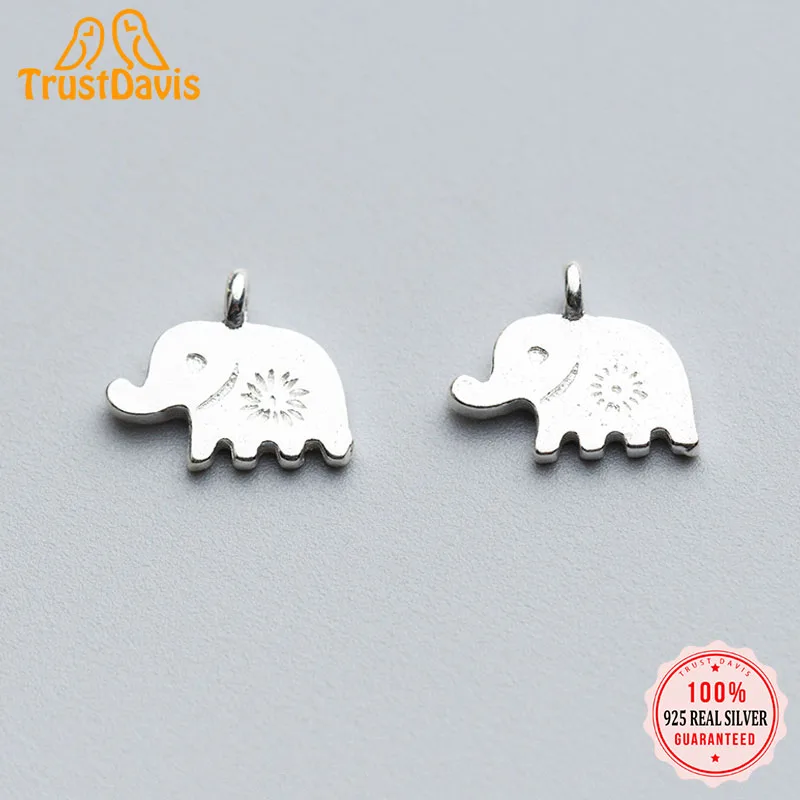 

Trustdavis Real 925 Sterling Silver Fashion Sweet New ElephantCharm Pendant Handmade DIY Accessories Jewelry Wholesale DZ166