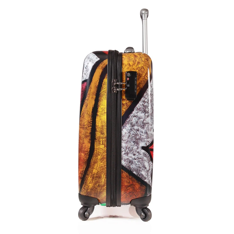 

Abstract art! Famous brand 20 inch rolling luggage original fashion trolley suitcase carry on travel luggage luxury valise