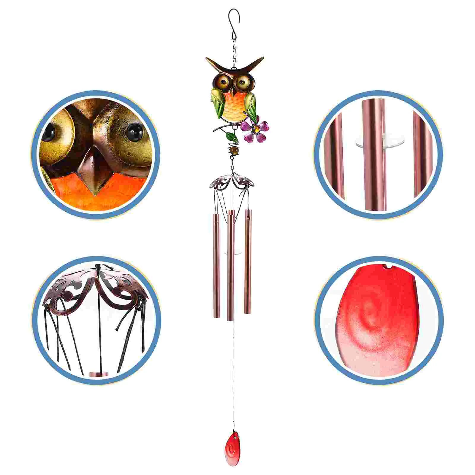

Wind Chime Chimes Outdoors Hanging Ornament Metal Luck Decorative Blessing Shui Feng Outdoor Crystal Good Pendant Orchid Bell