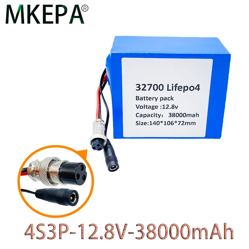 

2021 32700 Lifepo4 Battery Pack 4S3P 12.8V 38Ah 4S 40A 100A Balanced BMS for Electric Boat and Uninterrupted Power Supply 12V