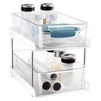 2 Tier Organizer With Clear Drawer Bins Great For Under Kitchen Sink Organizing And Bathroom Cabinet Storage Organizer