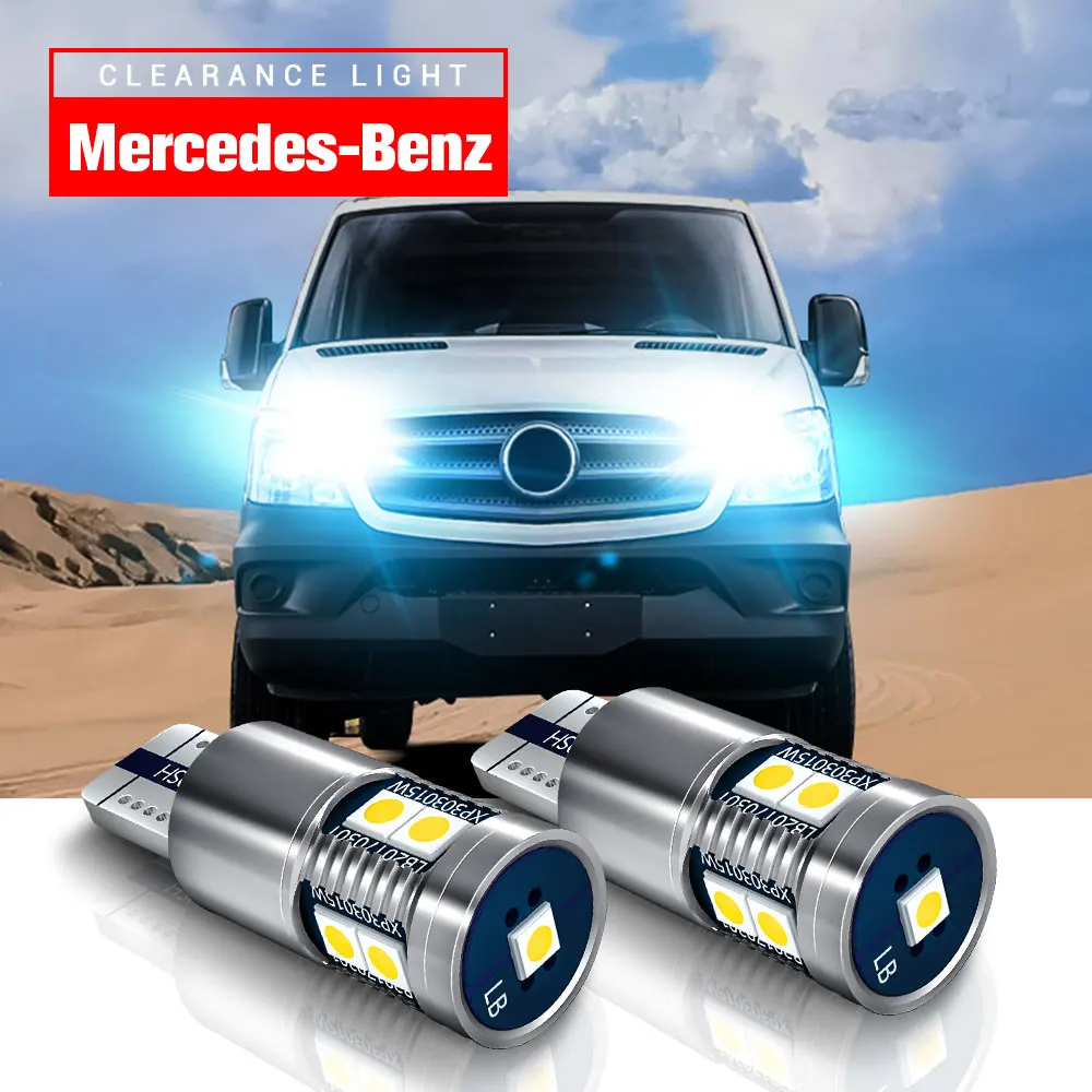 

Светодиодные парковочные огни W5W T10 Canbus для Mercedes Benz R171 R172 R199 Sprinter B901 B902 B907 B903 B904 B905 Vito W638, 2 шт.